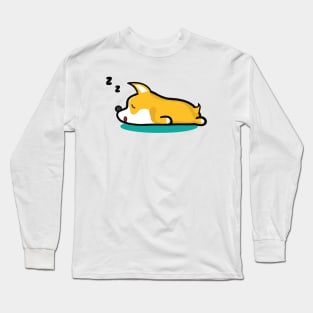 Pembroke Welsh Corgi Sleeping Lazy Dog Long Sleeve T-Shirt